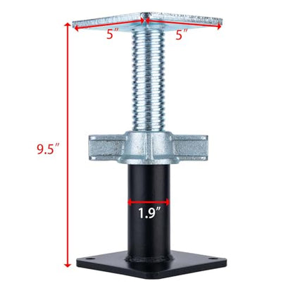 2 Pack Adjustable Support Jack Lightweight Steel Bracing and Jack Posts - 6.5" - 10" Adjustment Range Adjustable Jack for Temporary Support Suitable for Small Space, Underpasses, Attics, Decks - size: 6.5-10