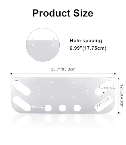 Tail Light Panel Stainless Steel Chrome Finish with Four 4.2"x2.54" Ovals and Three 2.31" Round Light Cutouts(7 Holes), Rear Center Light Panel for Semi Truck Trailers - style: 4x4.2"Ovals & 3x2.31" Round Holes