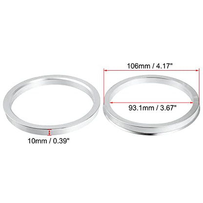 X AUTOHAUX 4pcs Aluminium Alloy Hub Centric Rings Wheel Bore Center Spacer - size: 106-93