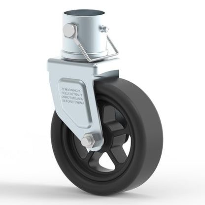 1500lbs 6" Trailer Jack Swivel Caster Replacement with Spoked Wheel - color: Silver