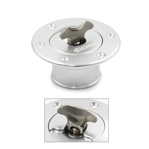 Billet Aluminum 35.5mm Fuel Cell Gas Cap Fuel Surge Tank Cap with 6 Hole Non-vented (Silver) - color: Silver