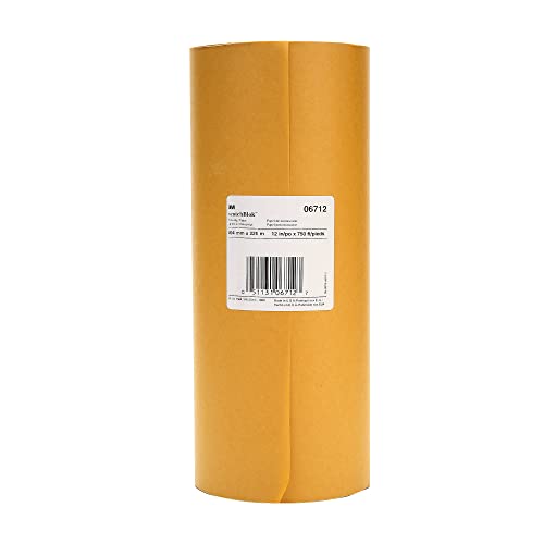 3M Scotchblok Masking Paper 06712, Gold Color, Polycoated Backing, Bleed Through Resistant, 12 in x 750 ft - size: 12 in x 750 ft