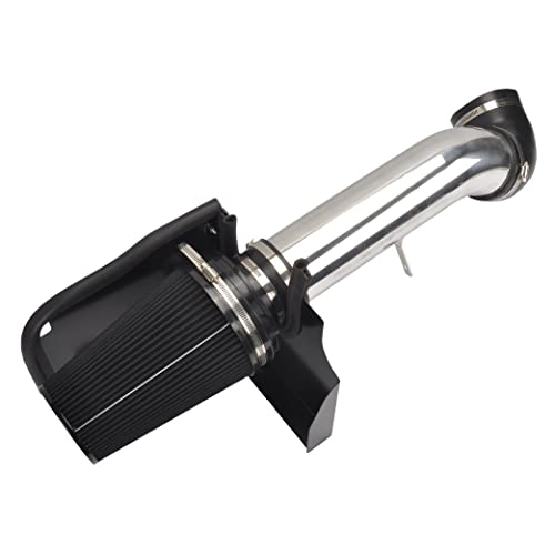 4" Cold Air Intake System + Heat Shield Compatible with 1999-2006 GMC/Chevy V8 4.8L/5.3L/6.0L Silverado 1500/2500/3500 (Black & Silver) - size: Black & Silver