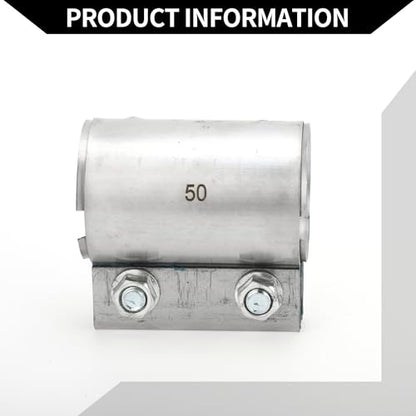 Exhaust Pipe Clamp/Exhaust Muffler Tube Joint for Car Truck/Durable Stainless Steel 1.97" 87mm / 1 Pc Silver Tone - size: 1.97''