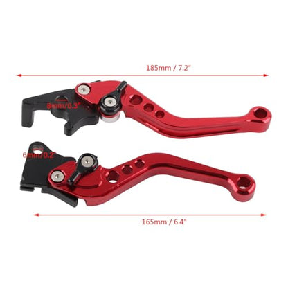 BAFOVY Zerone CNC Aluminum Motorcycle Brake and Clutch Lever Handles, Red - color: Red