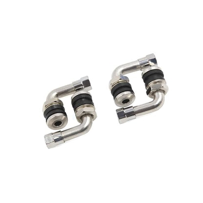 4 Pcs 110 Degree Angle Anti-Leakage Tubeless Tire Valve Stem Cap Silver Tone for Motorcycle Replacement