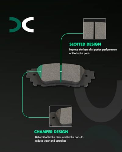 SCITOO Front Rear Disc Brake Pad Set 8PCS w/Hardware For Lexus For NX200t - size: Front-D1324 & Rear-D1805