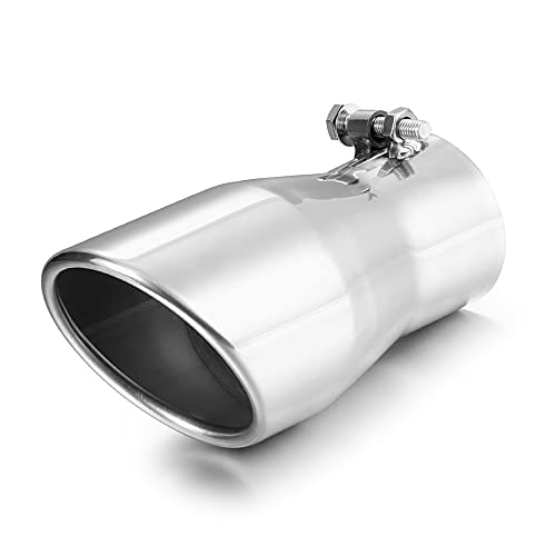 A-KARCK Exhaust Tip 2.5" Inlet to 3.5" Outlet, 7" Overall Length Polishing Bolt On Exhaust Tailpipe Tip Protect Tailpipe - size: 2.5"Inlet 3.5"Outlet-7"Long Sliver