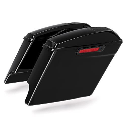 TCMT Black Latches 5" Stretched Extended Saddlebags 6X9" Speaker Lids Fit For Harley Davidson 2014-2024 Touring Road King Road Glide Street Glide Electra Glide FLT FLHT FLHTCU FLHRC - color: Black Latches, size: 5" Stretched(6x9 Spealer Lids)