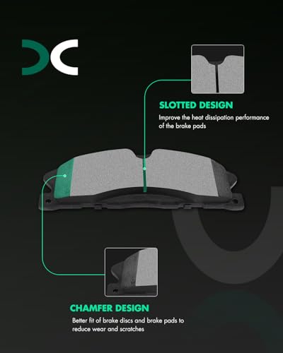 Ceramic Brake Pads Kits,SCITOO 8pcs Brakes Pads Set For Ford For Explorer - size: Front D1611 & Rear D1612 [8PCS]