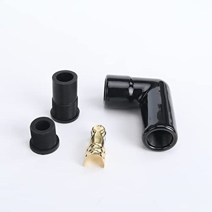 AC PERFORMANCE 90 Degree Ceramic Spark Plug Boot Kit Black - color: Black, size: 90 Degree - 1PC