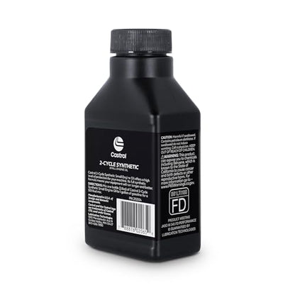 Castrol 2 Cycle Full Synthetic Oil - Small Engine Formula - 50:1 Mix Ratio - Includes Fuel Stabilizer (Pack of 24 (2.6fl oz bottles)) - size: Pack of 24 (2.6fl oz bottles)