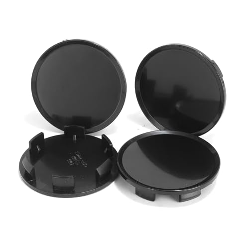 4 Pack Wheel Center Caps Kit for MiTo, OD 51 mm / 2 inch ID 45 mm / 1.77 inch Hub Caps, Snap-in Black ABS-Plastic Rim Covers - color: black