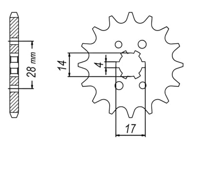 428 Motorcycle Drive Sprocket and Chain Kit compatible with Honda CRF125FB 2015-2024