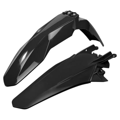 UFO PLAST Front/Rear Fender Kit - Replacement Dirt Bike Front and Rear Mud Guard - Compatible with GASGAS MC 125/250F/450F/EX 250F/300/350F/450F 2021-2023/EX 250/MC 350F 2022-2023 - color: Black