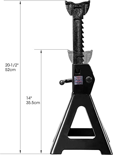 Big RED AT43006BR Steel Jack Stands: 3 Ton (6,000 LBs) Capacity, 2 Pack, Black - size: 3 TON