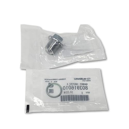 Subaru Oil Drain Plug & Crush Washer Gasket - 32195AA021 & 803916010 - Genuine OEM