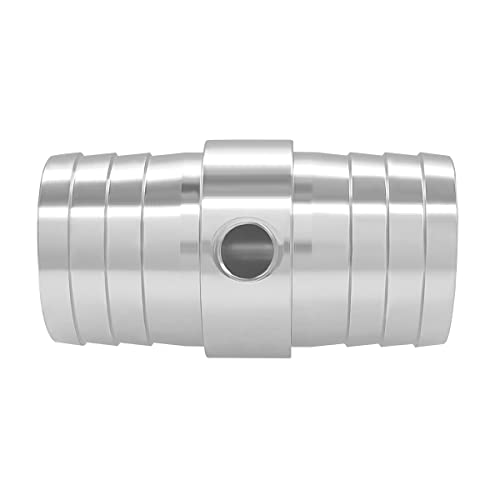 YSIL 1-1/2" Hose Barb Splice Coupler Radiator Fitting with 1/8" NPT Port - size: 1-1/2" to 1-1/2" to 1/8"NPT