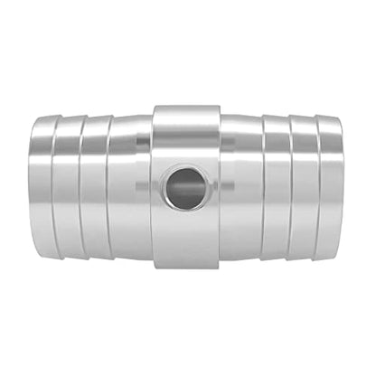 YSIL 1-1/4" Hose Barb Splice Coupler Radiator Fitting with 1/8" NPT Port - size: 1-1/4" to 1-1/4" to 1/8" NPT