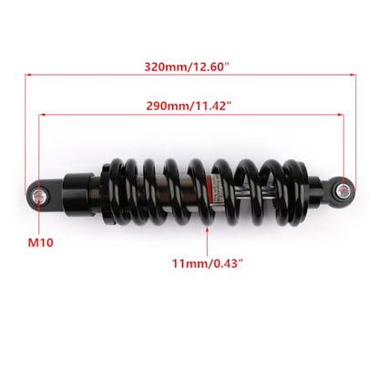 290mm 11-2/5" Rear Shock Absorber 1000LBS Suspension Sensa-Trac Load Adjusting for ATV Quad Dirt Pit Bike Motorcycle Black - size: 290mm