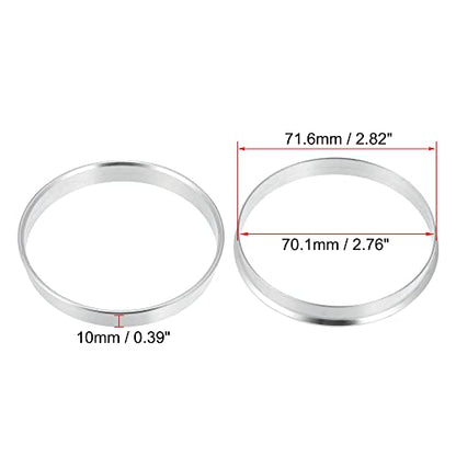 X AUTOHAUX 4pcs Aluminium Alloy Hub Centric Rings Wheel Bore Center Spacer - size: 70.1mm