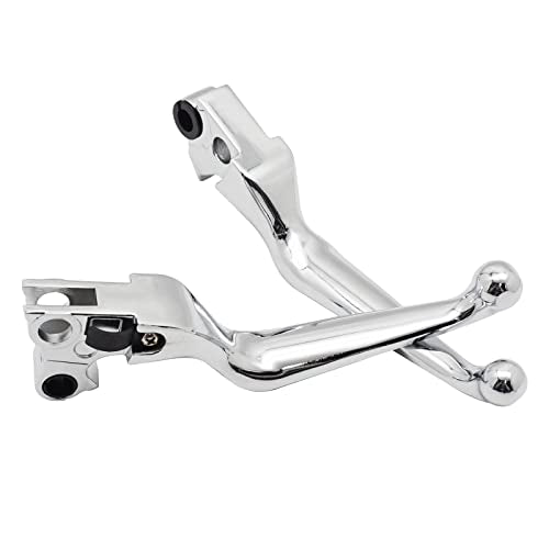 M MATI Brake Clutch Lever Chrome for Harley Davidson Sportster 1200 883 Softail Dyna Electra Glide Road King Fat Boy Night Train Street Bob - color: Chrome