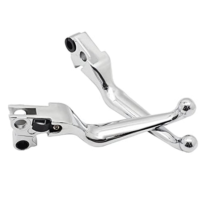 M MATI Brake Clutch Lever Chrome for Harley Davidson Sportster 1200 883 Softail Dyna Electra Glide Road King Fat Boy Night Train Street Bob - color: Chrome