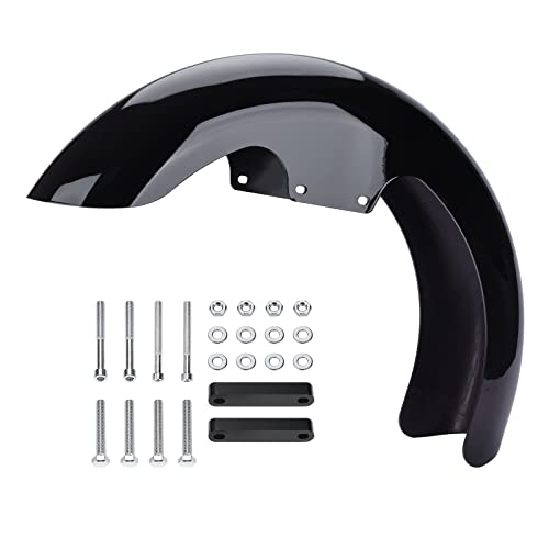 Motorcycle 17 inches Front Fender, Wheels Wrap Front Fender Fit for Harley Touring Road King Road Glide Electra Glide Street Glide (Gloss Black)