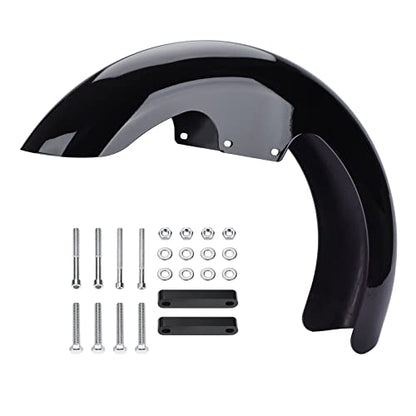 Motorcycle 17 inches Front Fender, Wheels Wrap Front Fender Fit for Harley Touring Road King Road Glide Electra Glide Street Glide (Gloss Black)