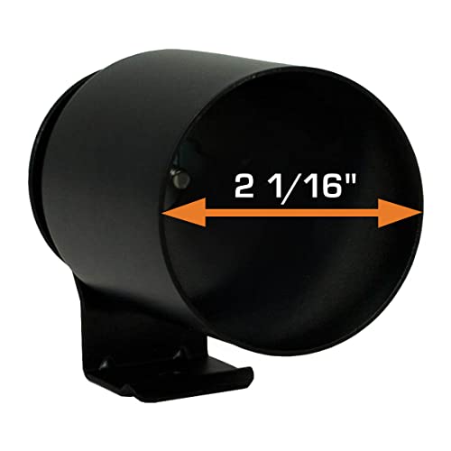 GlowShift Universal Black Metal Single Dashboard Gauge Pod Holder - size: 52mm