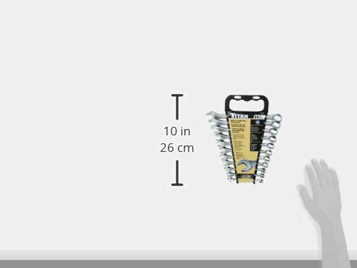 Titan 17328 11-Piece Metric Raised Panel Combination Wrench Set - size: (Pack of 1)