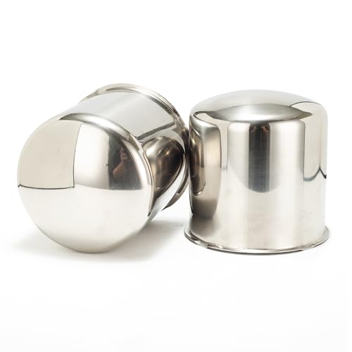 2Pcs 4.25" OD 4.33" H Domed Style Trailer Wheel Center Caps for Rim - color: Mirror Polished, size: 4.25" OD 4.33" H