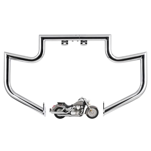 1.5" Fat Crash Bar Engine Guard for Honda VT1300(Chrome) - color: Silver