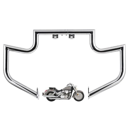 1.5" Fat Crash Bar Engine Guard for Honda VT1300(Chrome) - color: Silver