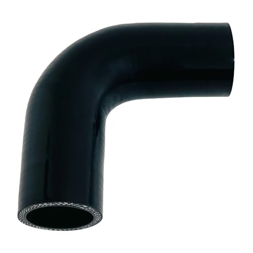 1.5" ID 90 Degree Elbow Silicone Coupler Hose with Clamps Black - color: Black, size: 1.5" (38mm)
