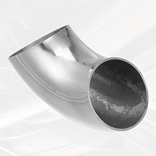 X AUTOHAUX 2pcs OD 2 Inch 90 Degree Mandrel Bend Elbow SS304 Stainless Steel Bend Tube Exhaust Elbow Pipe for Car Modified Exhaust System 2" Piping Silver Tone - size: 2"
