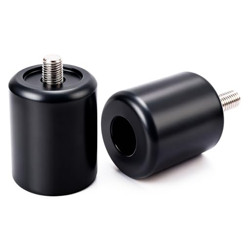 Motorcycle Crash Bar Sliders End Caps Derlin for Harley Touring Softail Sportster 1.25" Engine Guard Saddlebag Guard M12 2PCS (Black 2-inch) - color: Black