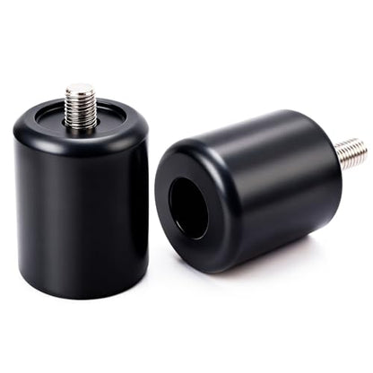 Motorcycle Crash Bar Sliders End Caps Derlin for Harley Touring Softail Sportster 1.25" Engine Guard Saddlebag Guard M12 2PCS (Black 2-inch) - color: Black