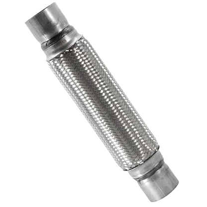 Exhaust Flex Pipe 2.5"x12" Heavy Duty Stainless Steel 16" OL - size: 2.5"x12"x16"