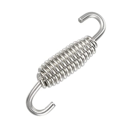 X AUTOHAUX 6 Pcs 55mm 2.17" Motorcycle Muffler Exhaust Pipe Spring Universal Stainless Steel Silver Tone