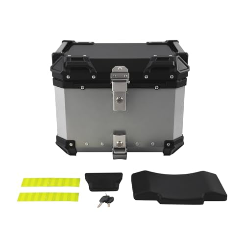 TCT-MOTORPARTS Aluminum 45L Motorcycle Trunk Rear Top Case Luggage Tail Box Fit For BMW R1300GS 23-2025 R1250GS R1250GS Adventure 2019-2024 - color: Chrome Tail Luggage Box (45L)