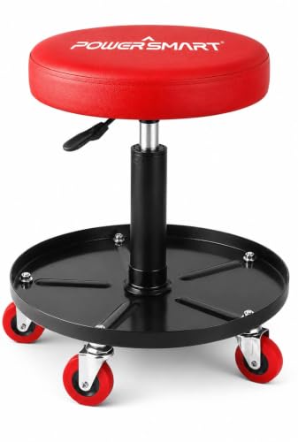 PowerSmart 330LBS Pneumatic Roller Seat with 15" Tool Tray and Wheels