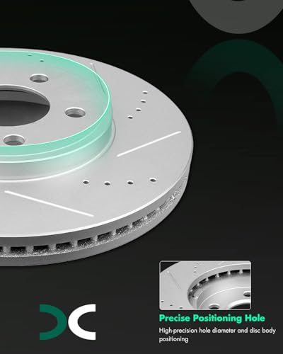 SCITOO Brake Kits Front Drilled Slotted Brake Rotors and Semi Metallic Pads - size: Front 54103 + D931 [2+4PCS]