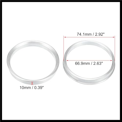 4pcs OD 74.1mm to ID 66.9mm Aluminum Alloy Car Auto Hub Centric Rings Wheel Bore Center Spacer Replacement Durable Material