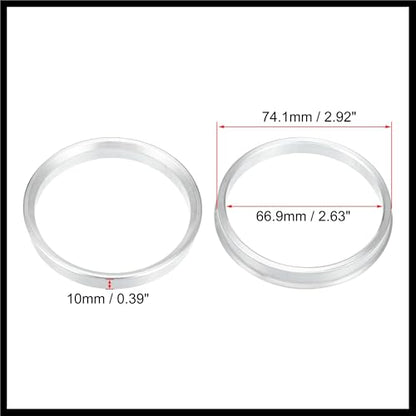 4pcs OD 74.1mm to ID 66.9mm Aluminum Alloy Car Auto Hub Centric Rings Wheel Bore Center Spacer Replacement Durable Material
