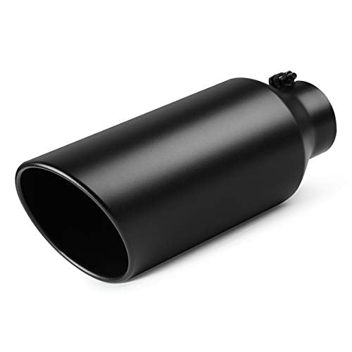 Exhaust Tip 4" Inlet to 7" Outlet, A-KARCK 4" Inlet 18" Long Exhaust Tailpipe Tip Black Coating Stainless Steel Bolt On Design - size: 4" to 7", 18" long, style: Black