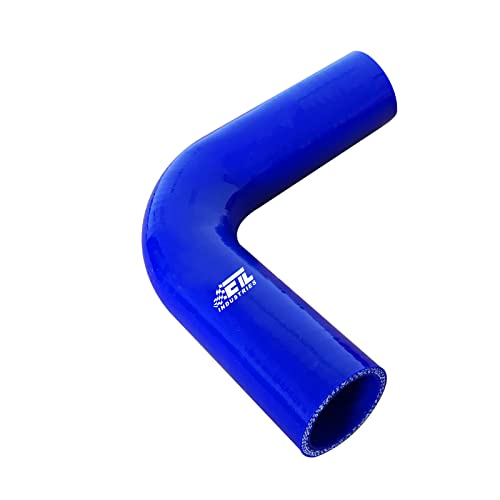 2.5" ID, 8" Leg Length 90 Degree Elbow Silicone Coupler Hose, 4-Ply Reinforced Universal Silicone Pipe Hose Turbo Intake Tube Intercooler Piping Blue - color: Blue, size: 2.5" ID