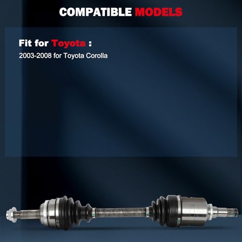 CCIYUFront- CV Axle Shaft Assembly for Toyota for Corolla 2003-2008 665218 - size: 17-9894