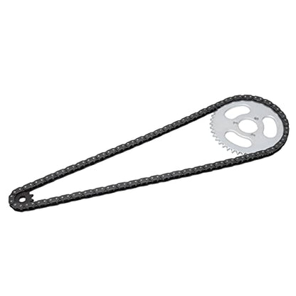 RiToEasysports T8F Front and Rear Sprocket Chain,Steel Motor Chain Sprocket Set for Modified Karts Atvs and Mini Motorcycles Electric Bicycle Modification Accessories