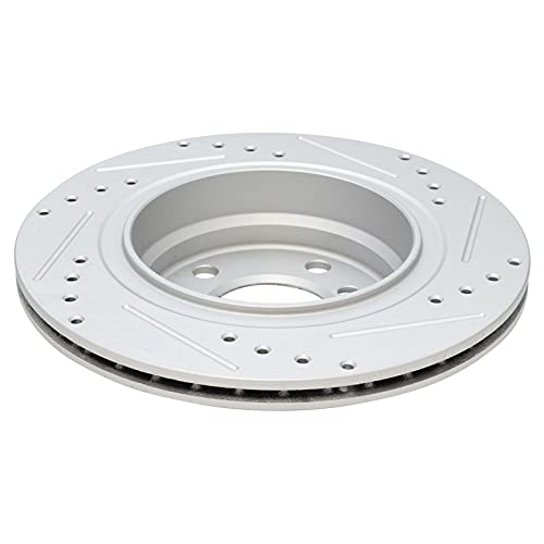 TRQ Performance Front and Rear Brake Rotor Set G Coated Drilled and Slotted - style: BRA13976